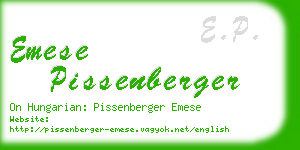 emese pissenberger business card